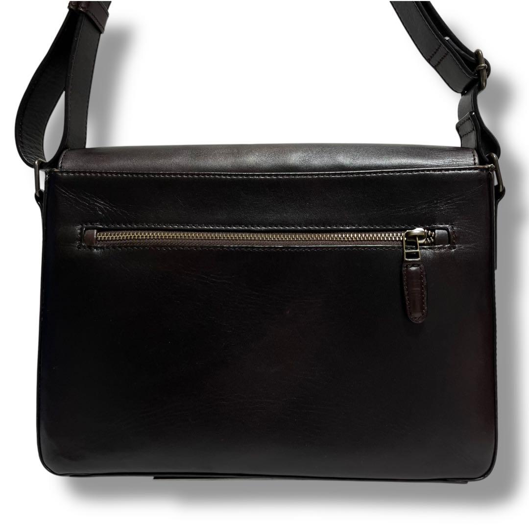 極美品✨マザーハウス メッセンジャーバッグ B5 アンティーク ブラウン