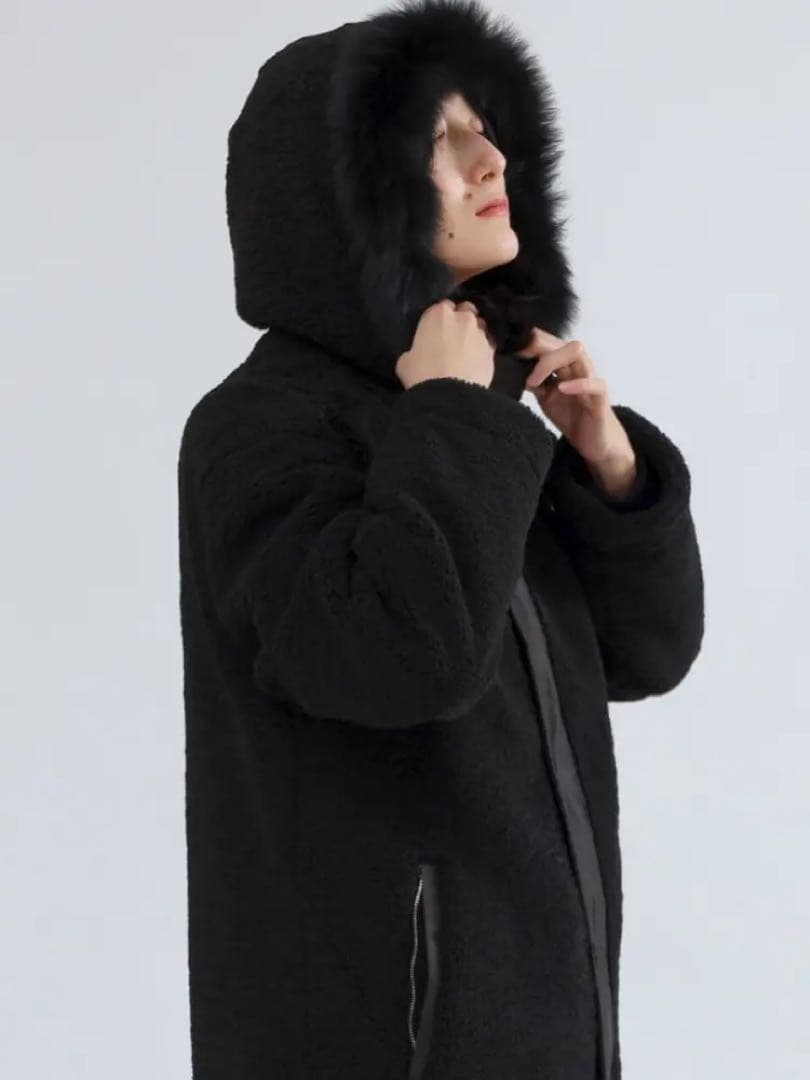 LASUD ファーボアコート ブラック 未使用品 サイズ9号 定価34000円