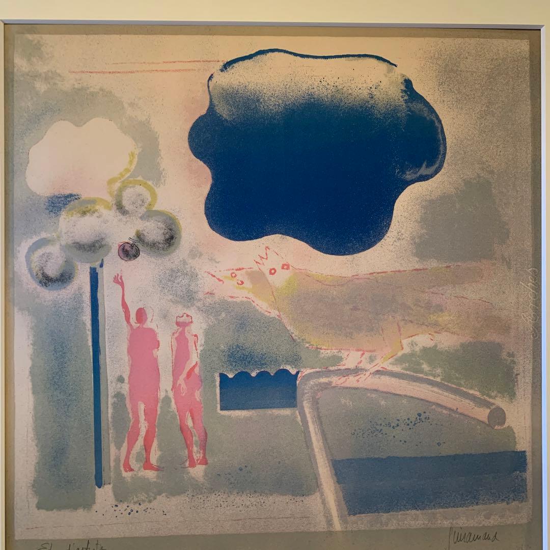 希少　ポールギヤマン　直サイン有り　版画　石板　大判　89センチ× 70センチ