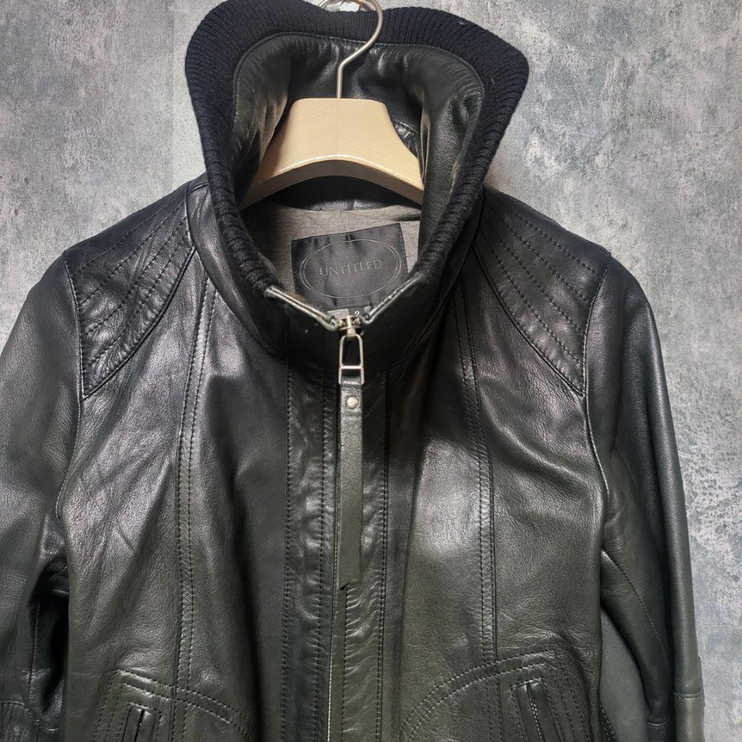 UNTITLED 本革レザージャケット 黒 ライダース風 レディース サイズ2