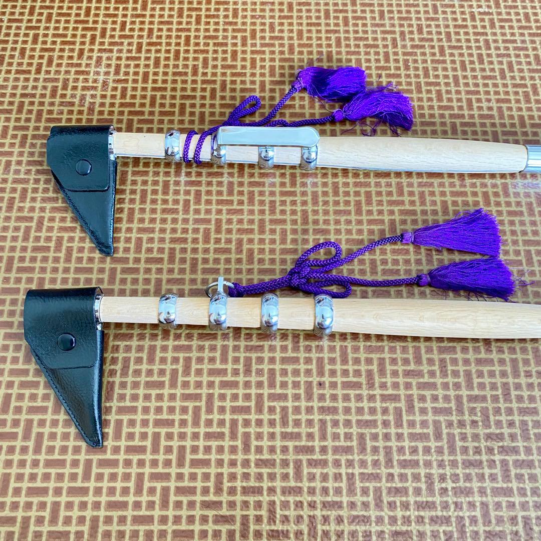 消防団 退団記念品 鳶口 一対 (2本) 祭礼用 木柄金具付 とび口 匿名