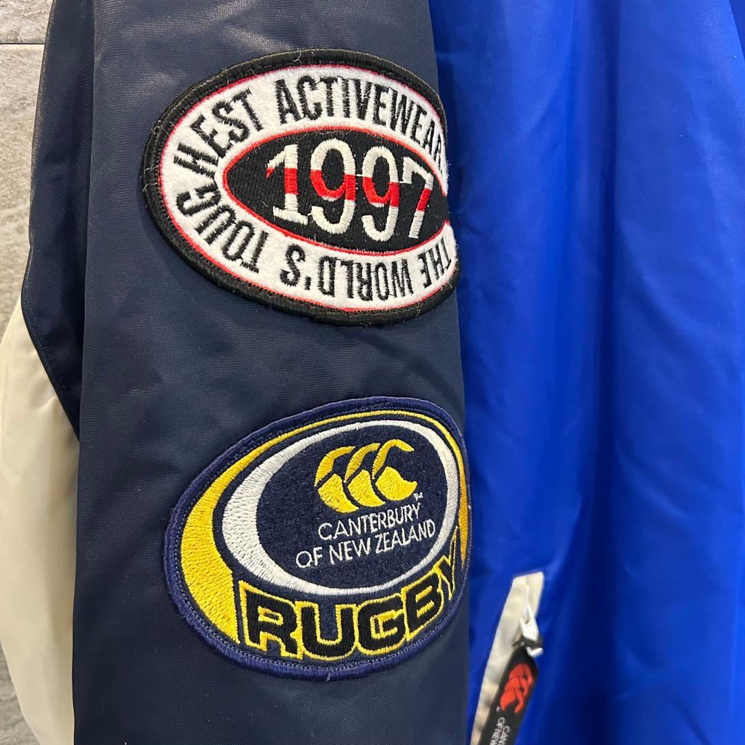 超美✨激レア✨カンタベリー Mラガージャケット ブルー ワッペン 刺繍