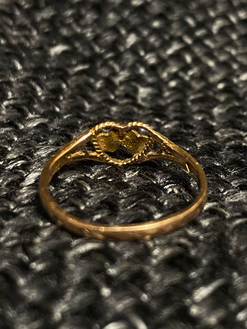 さ*ん様 K18刻印 ハートデザイン ゴールドリング 指輪 1.02g