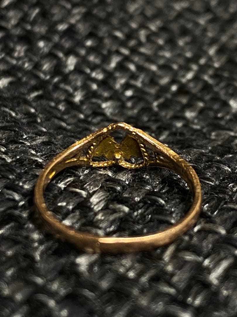 さ*ん様 K18刻印 ハートデザイン ゴールドリング 指輪 1.02g