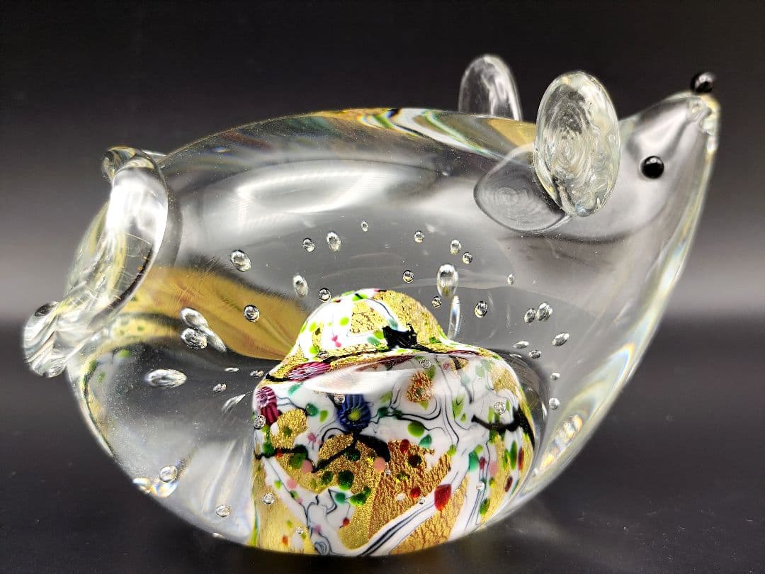 超希少品☆黒木国昭 光琳 金彩象嵌 干支 子 ガラス工芸 ねずみ - メルカリ