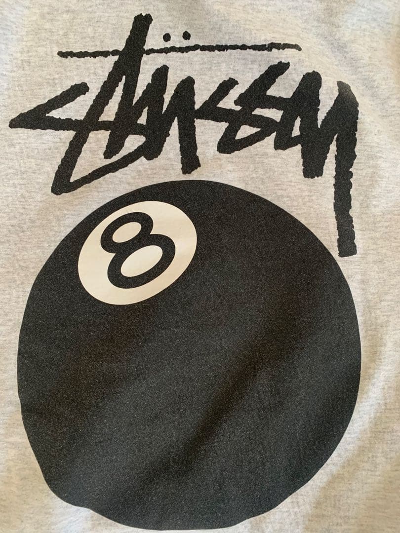R*i様 【美品レア】Stussy グレー 8ボールパーカー Mサイズ 裏起毛
