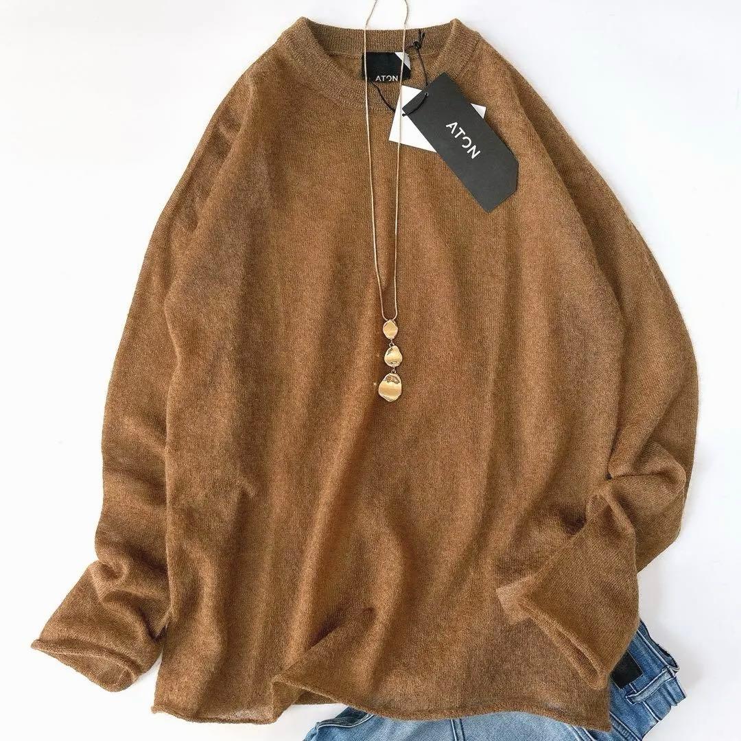 m*k様 新品⁑ATON エイトン　FUGAモヘヤクルーネックニットプルオーバー ATON（エイトン）の「＜ATON＞FUGA CREW NECK PULLOVER/ニット