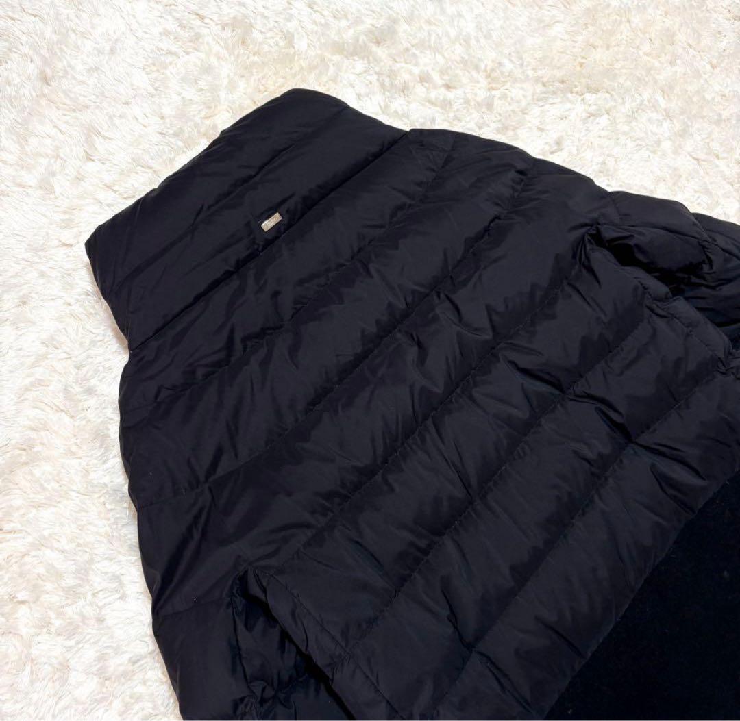 ヘルノ ウール 切替 異素材 切り替え スタンドカラー ダウン コート 44