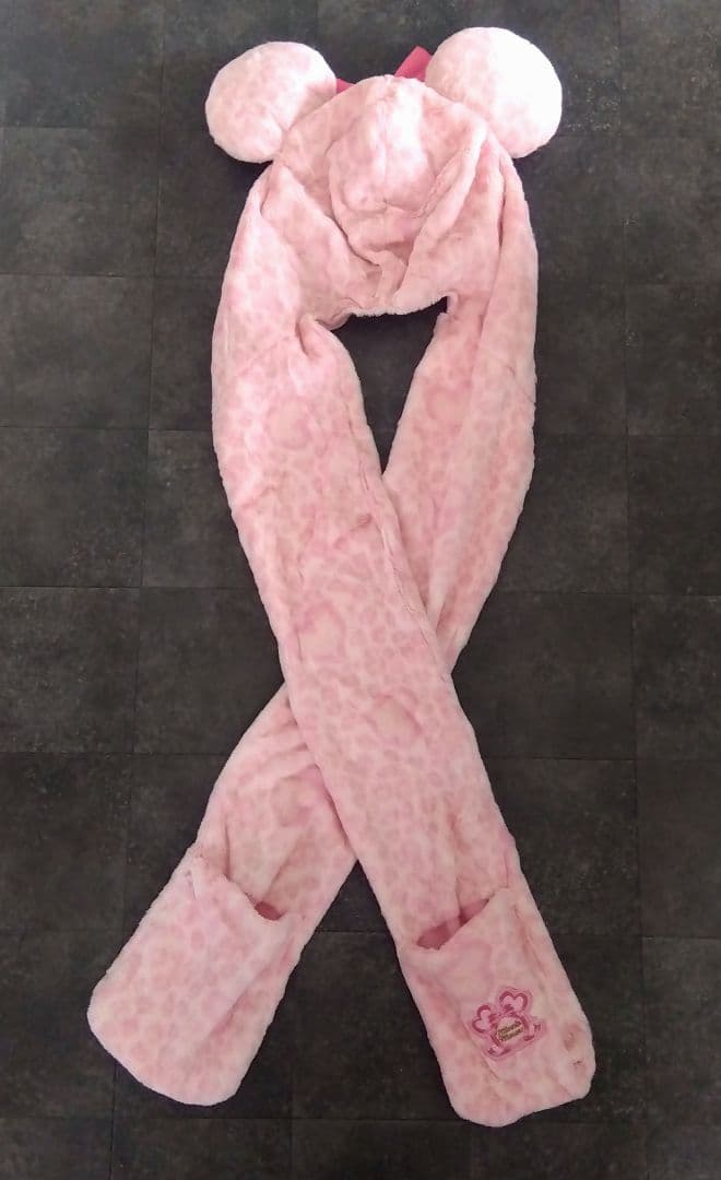 ディズニー ミニーマウス ファンキャップ マフラー ヒョウ柄 - メルカリ