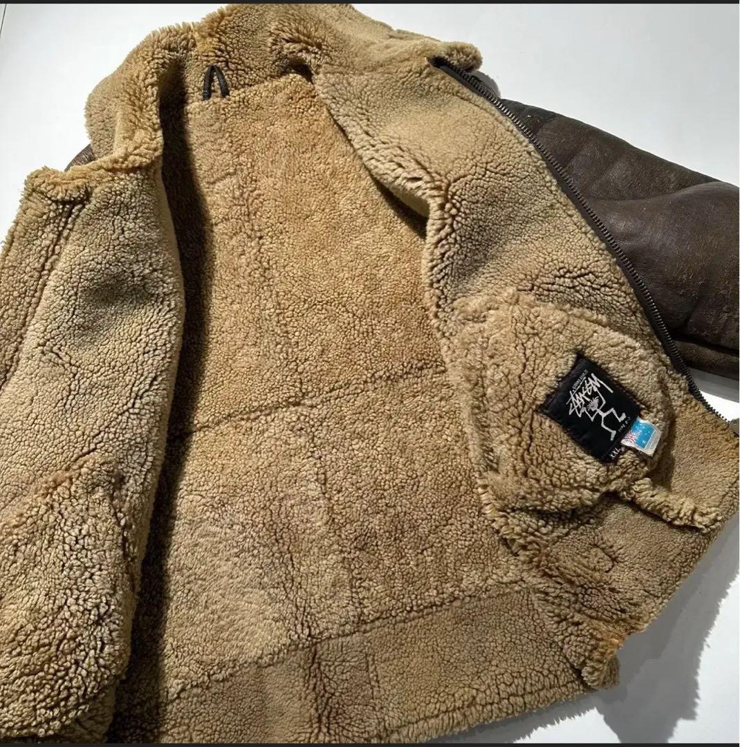 STUSSY ステューシー B-3 ラムスキン ムートン ブルゾン ジャケット