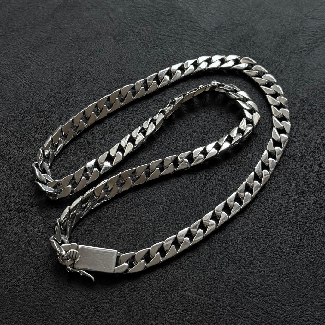 鑑定書付き 50cm シルバー925刻印あり 喜平チェーン ネックレス 重厚