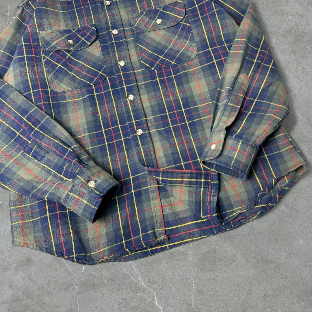80s USA製 黒タグ Eddie Bauer オンブレチェック ネルシャツ - メルカリ