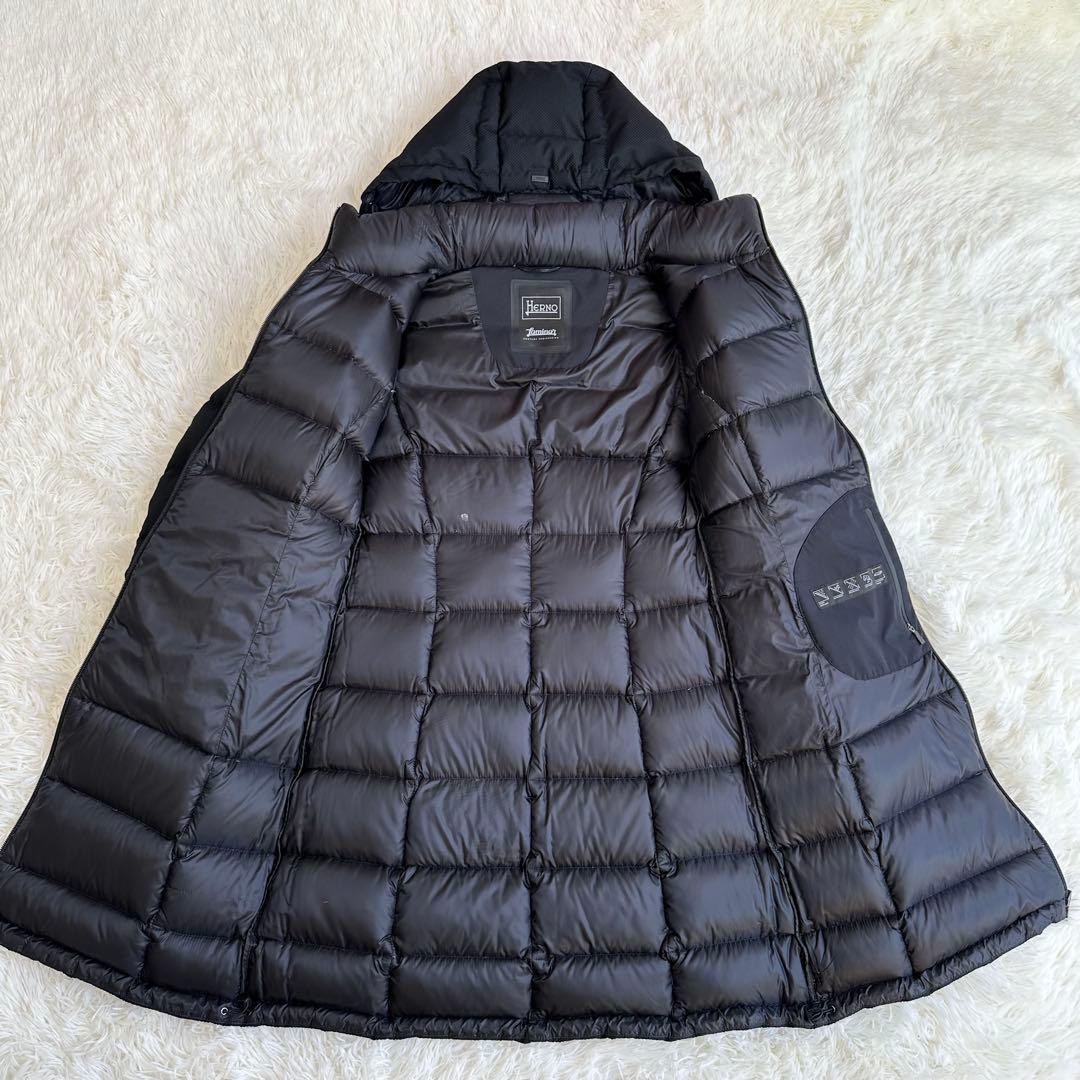HERNO ヘルノ ラミナー 2way ロングダウンコートブラック 上質 42