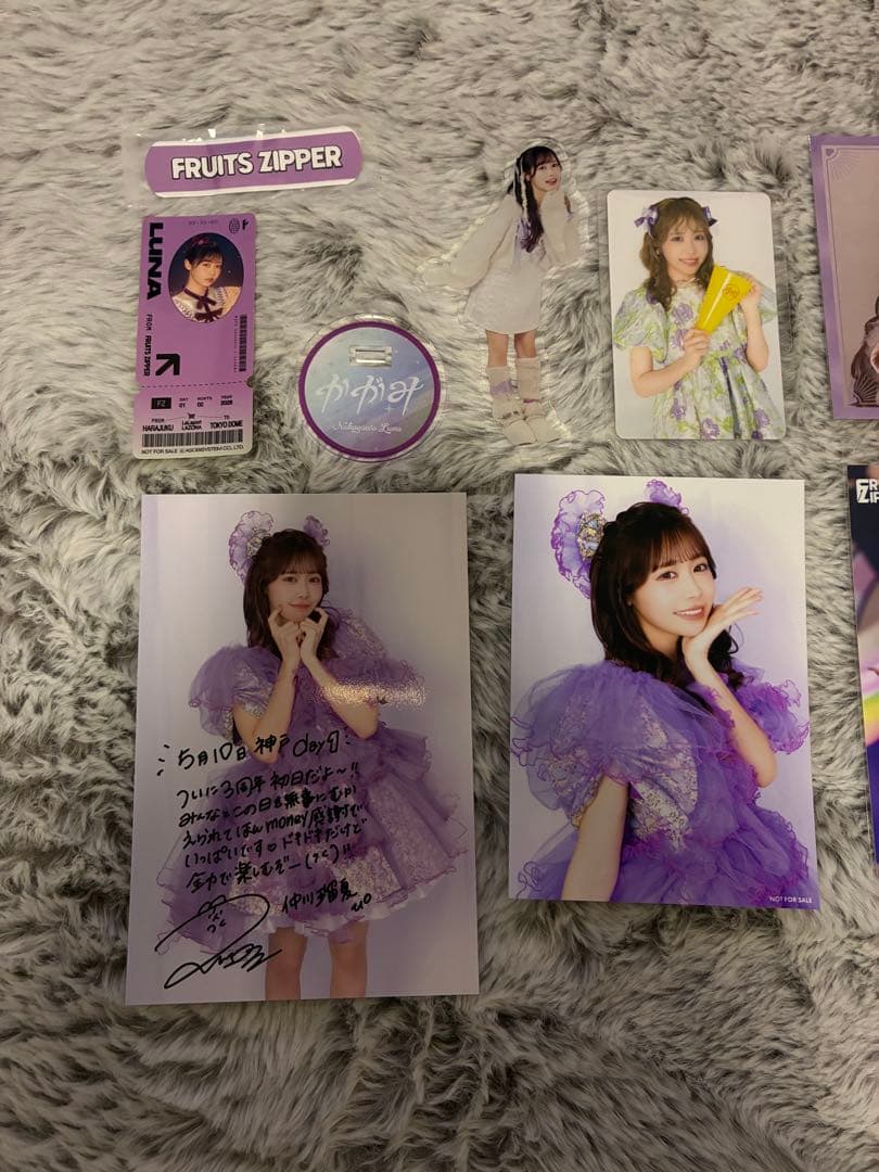 ま*ー様 FRUITS ZIPPER 仲川瑠夏 直筆サイン入り L判チェキ グッ