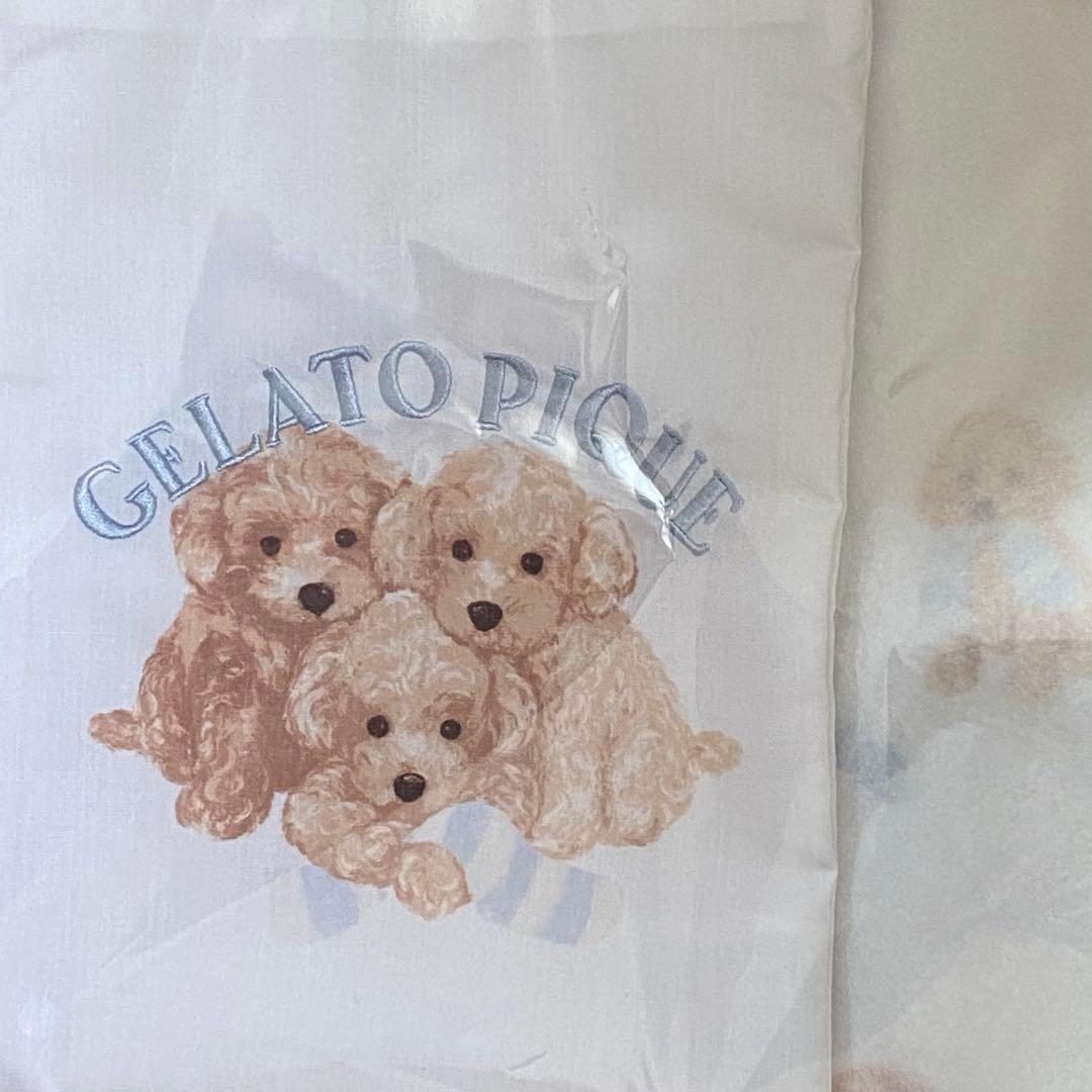 新品 未開封 タグ付き トイプードル柄巾着セット ジェラートピケ