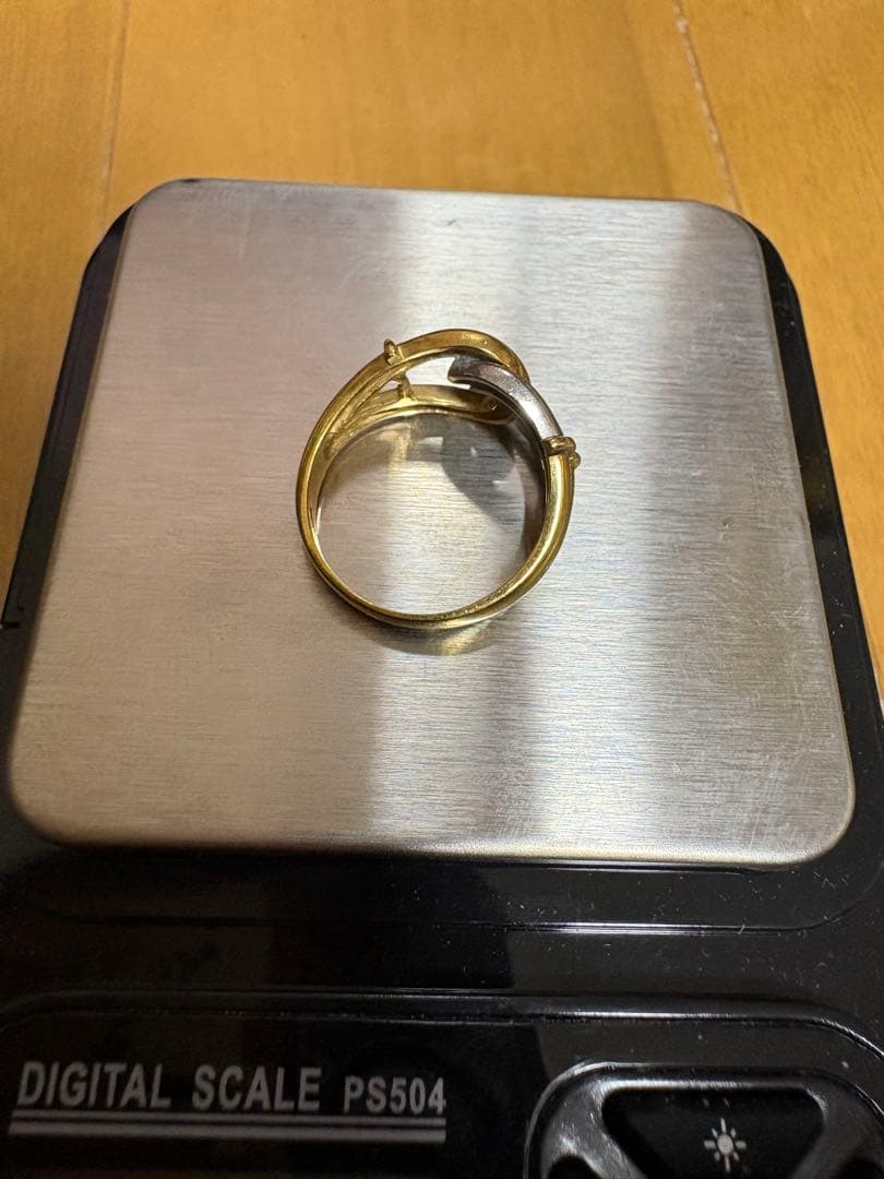 R*様 K18 Pt900 コンビリング 4.5g 刻印あり