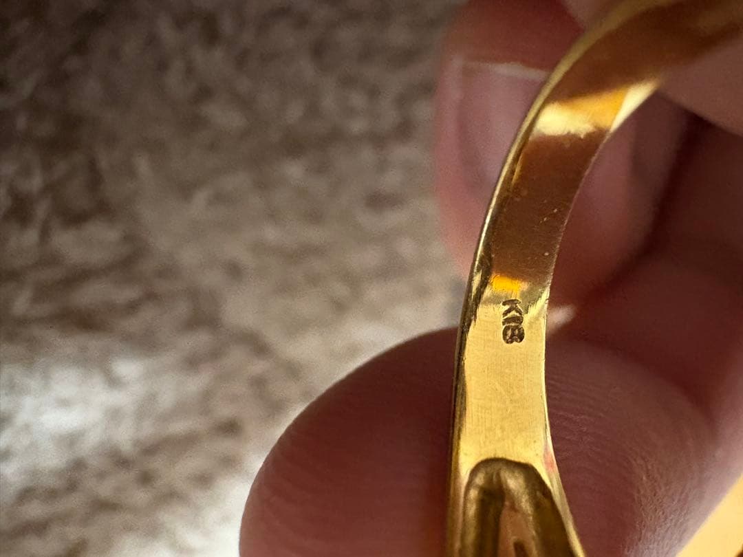 R*様 K18 Pt900 コンビリング 4.5g 刻印あり