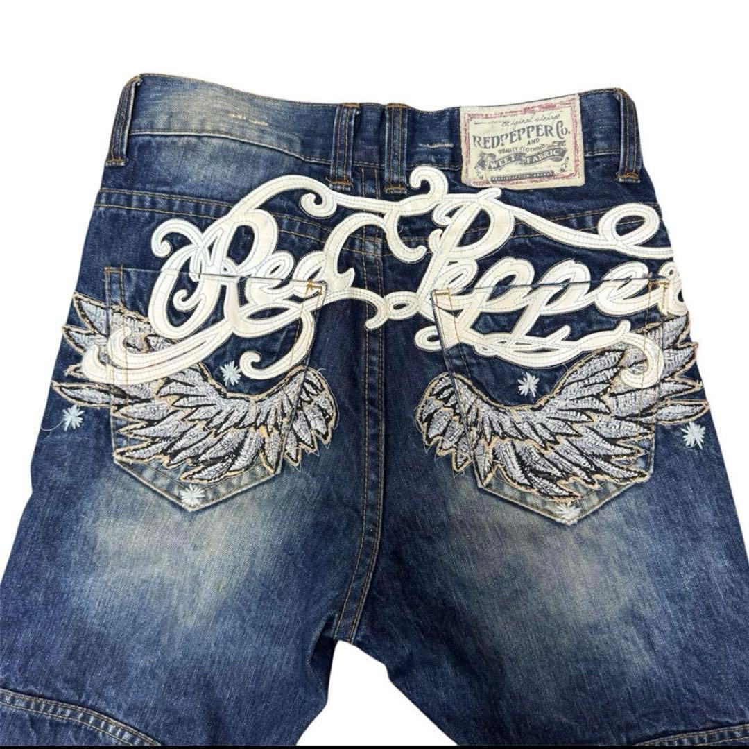 RED PEPPER レッドペッパー デニム 刺繍 天使の羽 30 Y2K - メルカリ