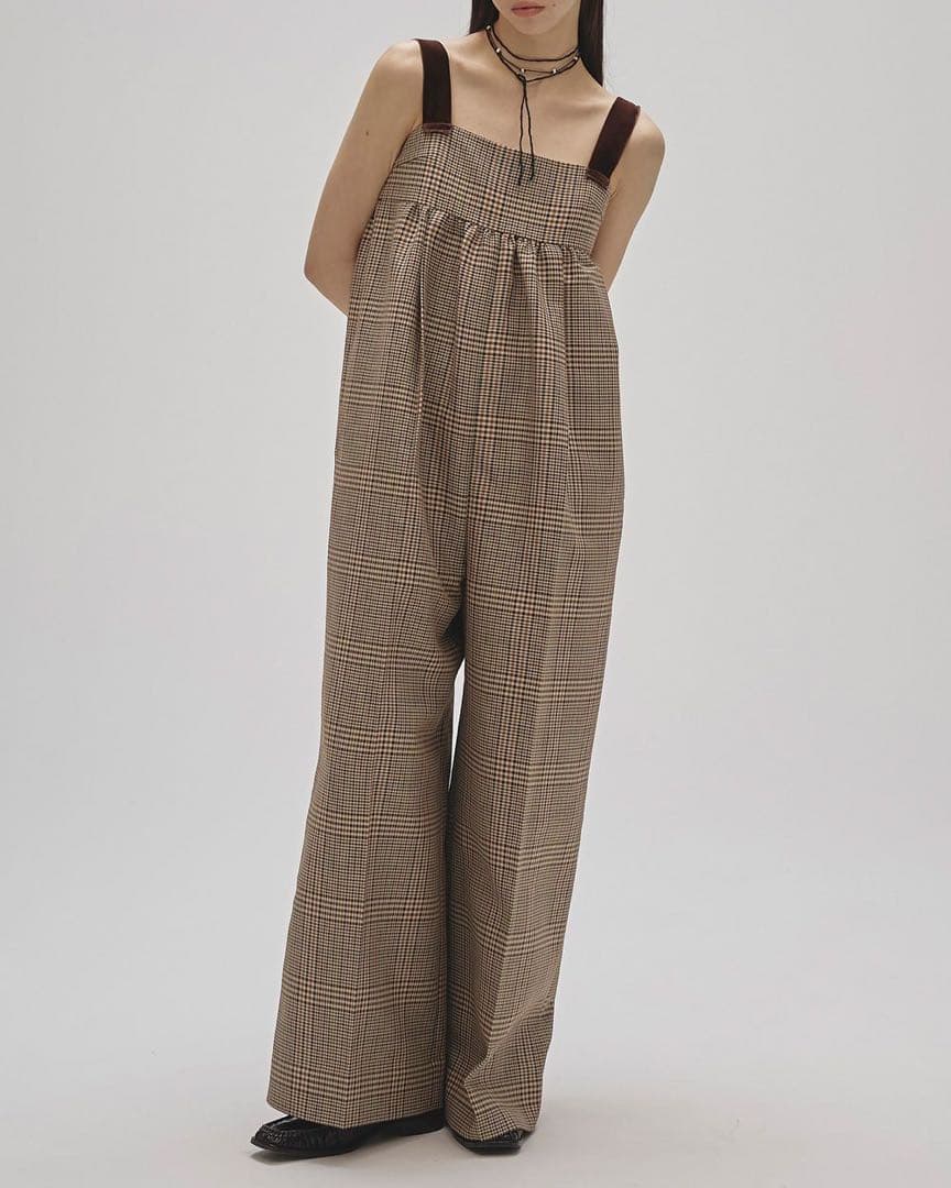 新品タグ付きTODAYFUL チェックワイドコンビネゾン - メルカリ