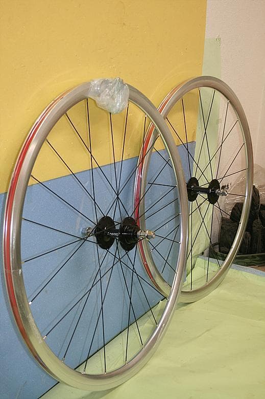 AOEAGLE社 ピストホイール前後セット 銀リム、黒ハブ,黒スポーク