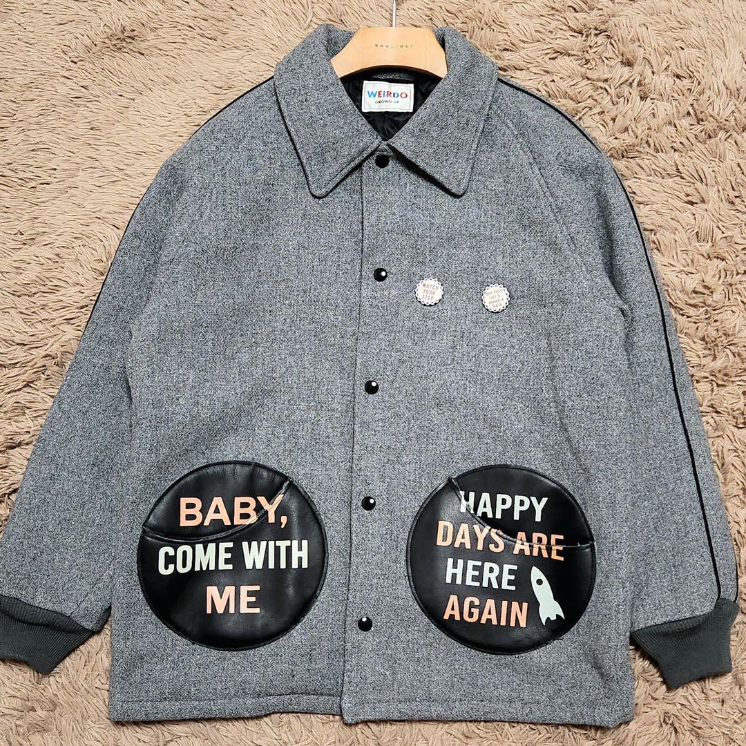 WEIRDO ウィアード メルトンウール ジャケット キルティング レザー M WEIRDO/ウィアード】2025AW「STADIUM JACKET/スタジアムジャケット