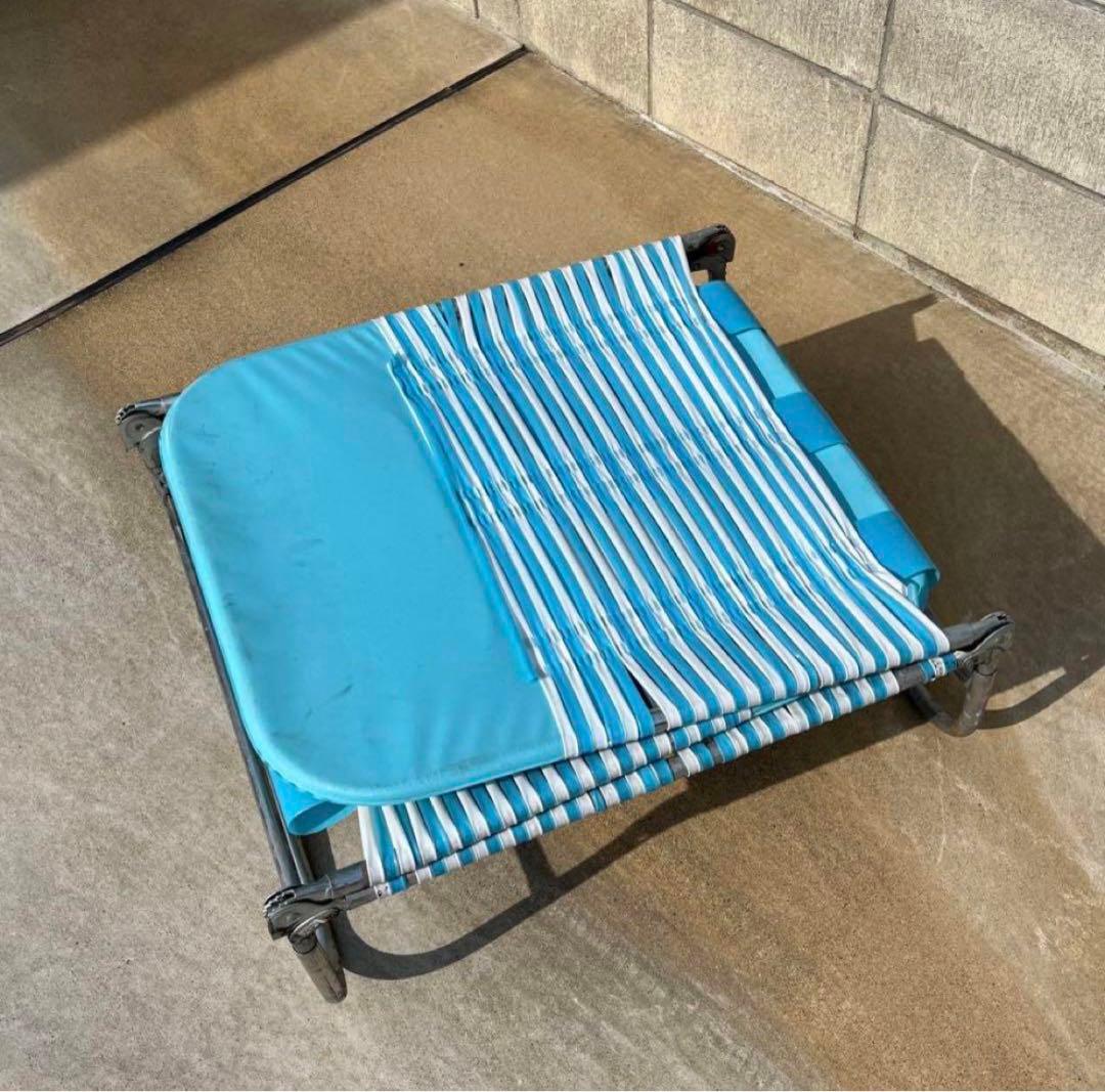 ビニール ボンボンベッド2台セット サマーベッド リクライニング 昭和