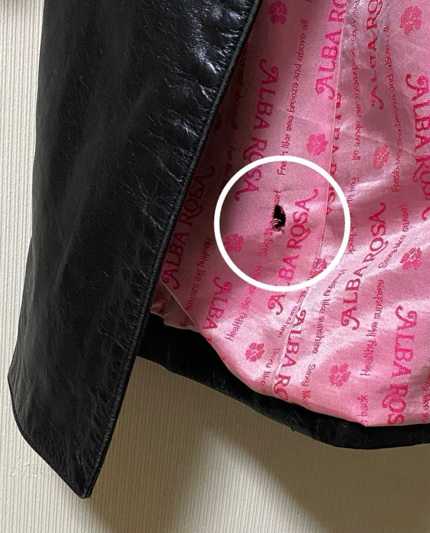 ALBAROSA ブラックレザーロングコート(ベルト付) - メルカリ