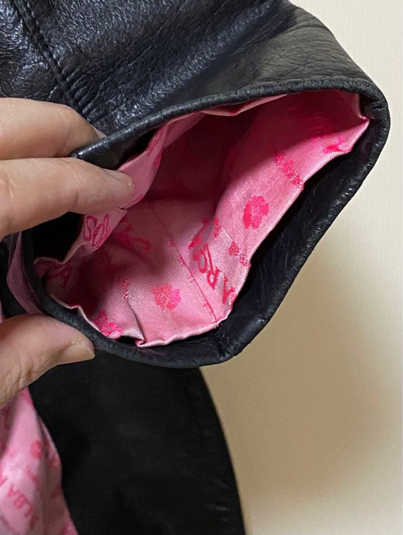 ALBAROSA ブラックレザーロングコート(ベルト付) - メルカリ