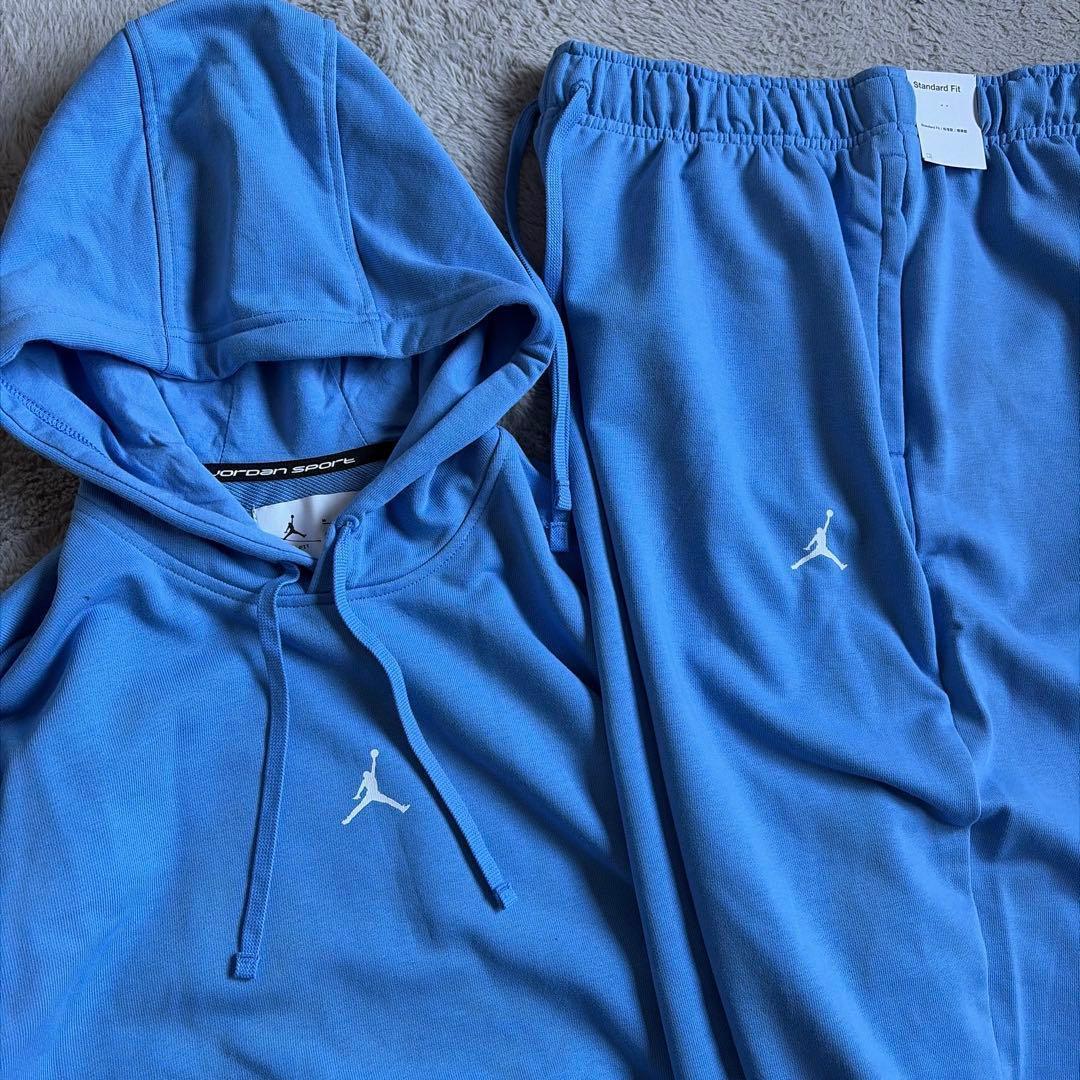 新品 NIKE ナイキ ジョーダン セットアップ 水色 ワンポイントロゴ M