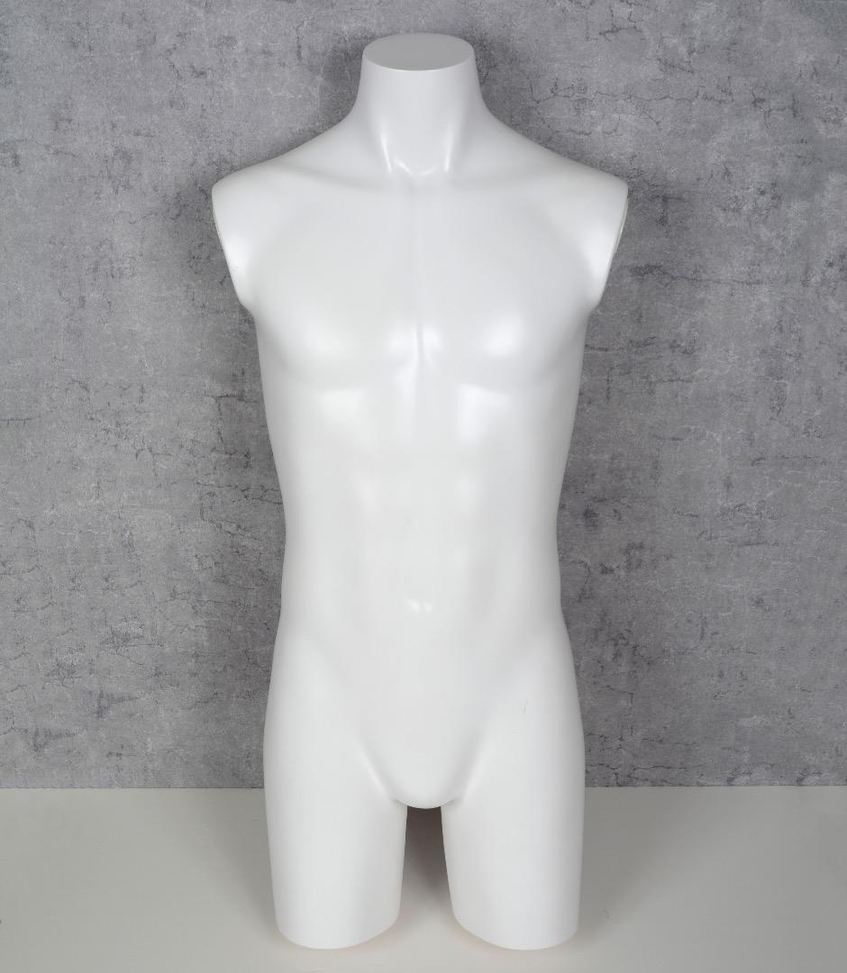 メンズ ヘッドレスマネキン 白 男性 樹脂製 軽量 細マッチョ ボディ 紳士全身