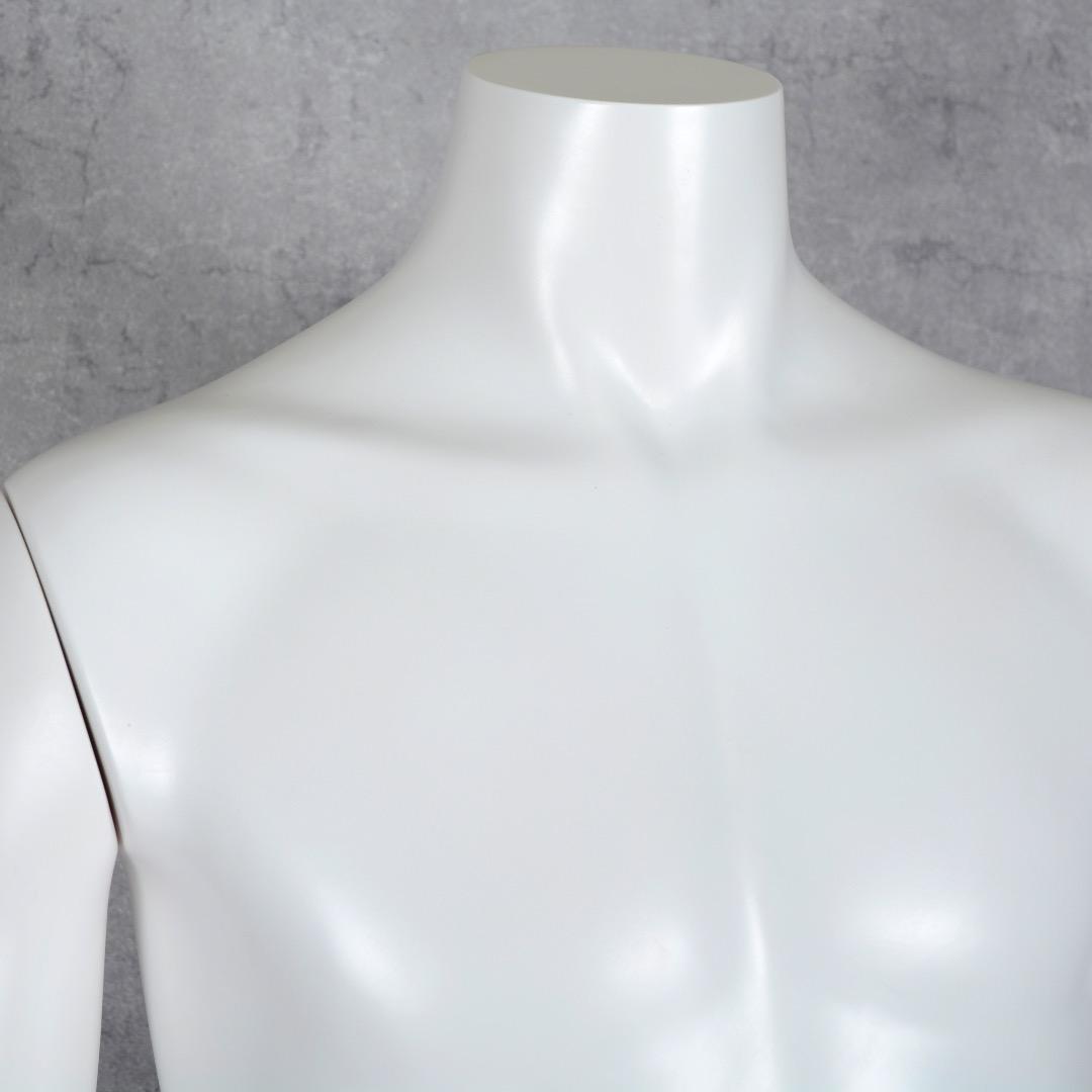 メンズ ヘッドレスマネキン 白 男性 樹脂製 軽量 細マッチョ ボディ 紳士全身