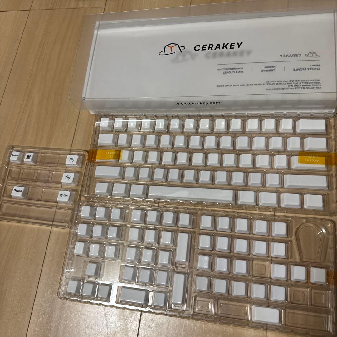 cerakey 無刻印ホワイト フルセット + MacOS用オプション - キーボード