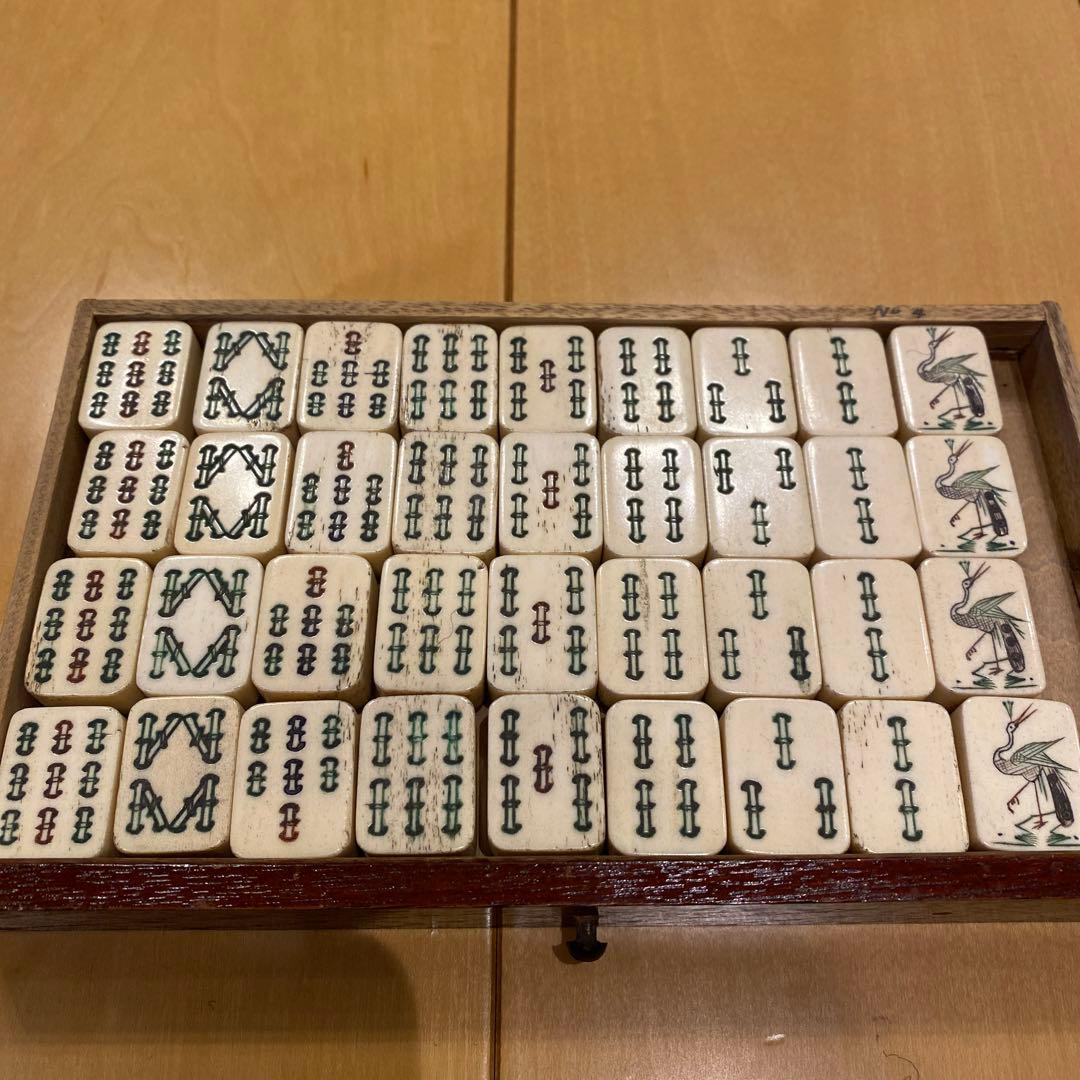 アンティークの麻雀牌（骨牌背竹麻雀牌）、美品 骨董品 - メルカリ