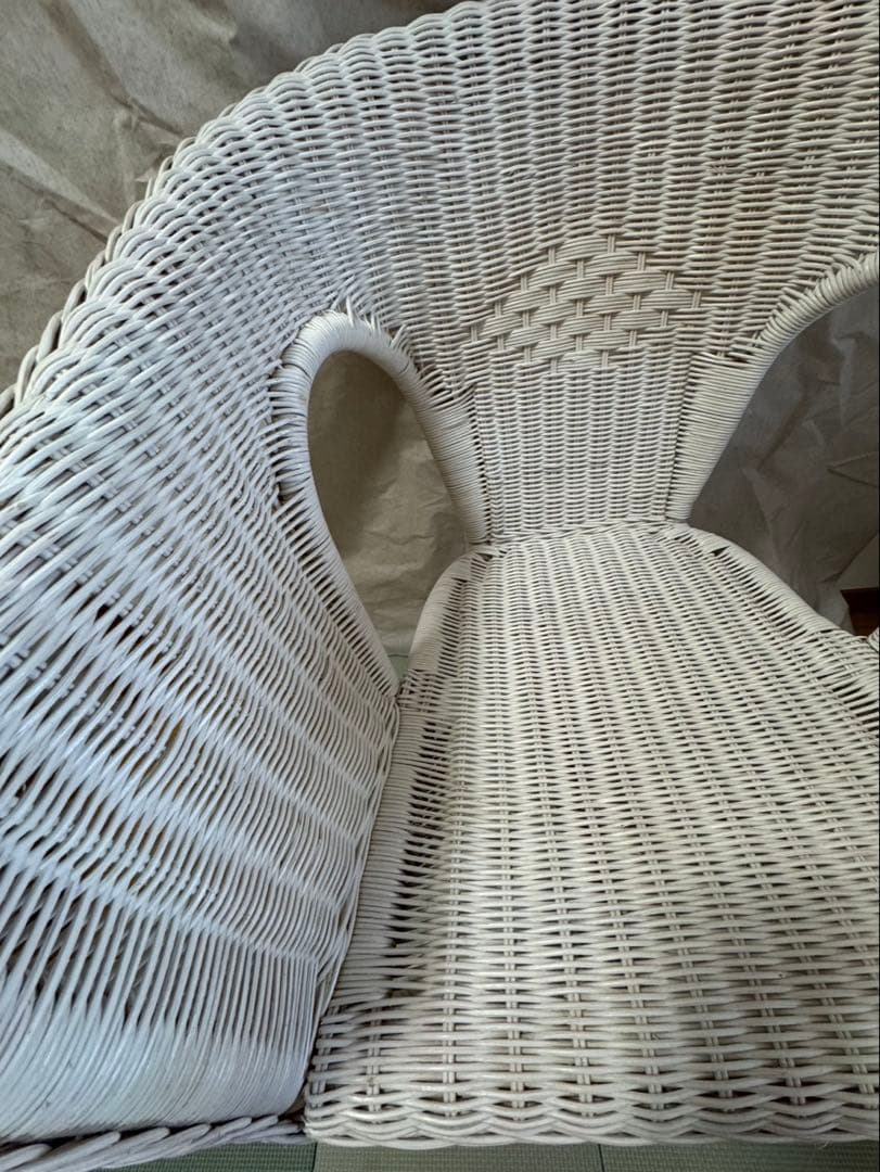 廃盤品 希少 ニトリ ラタン ラタン家具 籐家具 ラタンチェア ホワイト