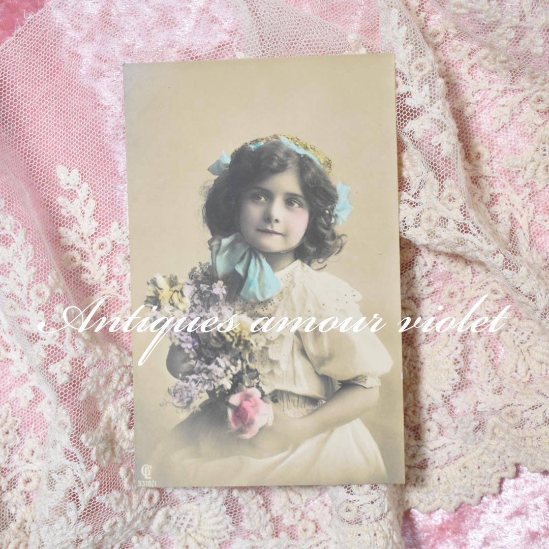 アンティークポストカード 春の妖精のような可愛い少女 - メルカリ