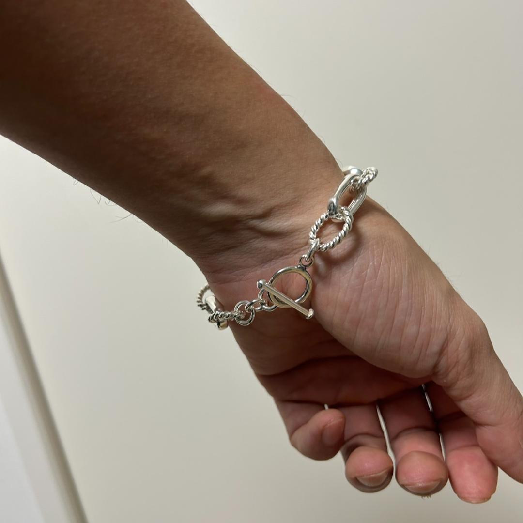 メキシコ製 シルバー925 ツイスト×オーバルチェーン ユニセックス タスコ