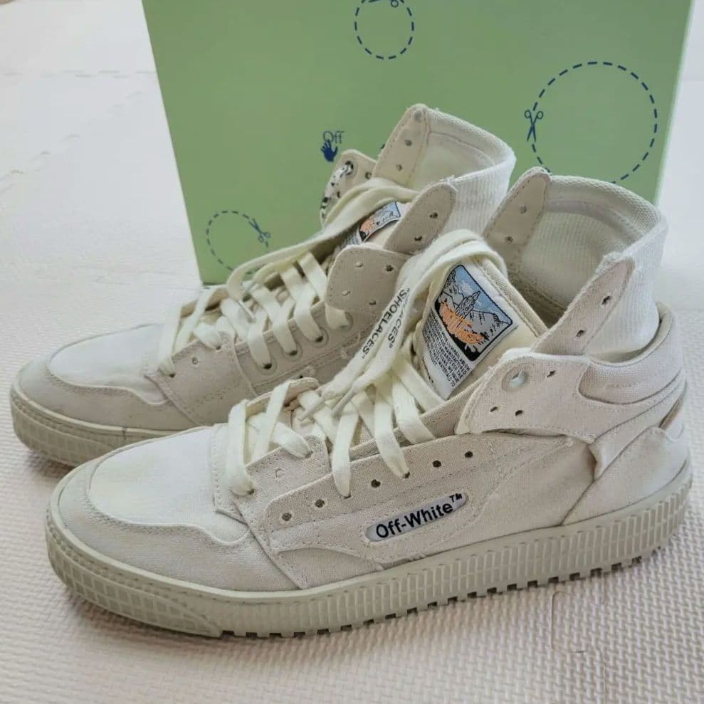 Off-White 3.0 OFF COURT ハイカットスニーカー 43 Off-White 3.0 Off Court White Beige High-Top Sneaker – Hollo Shoe