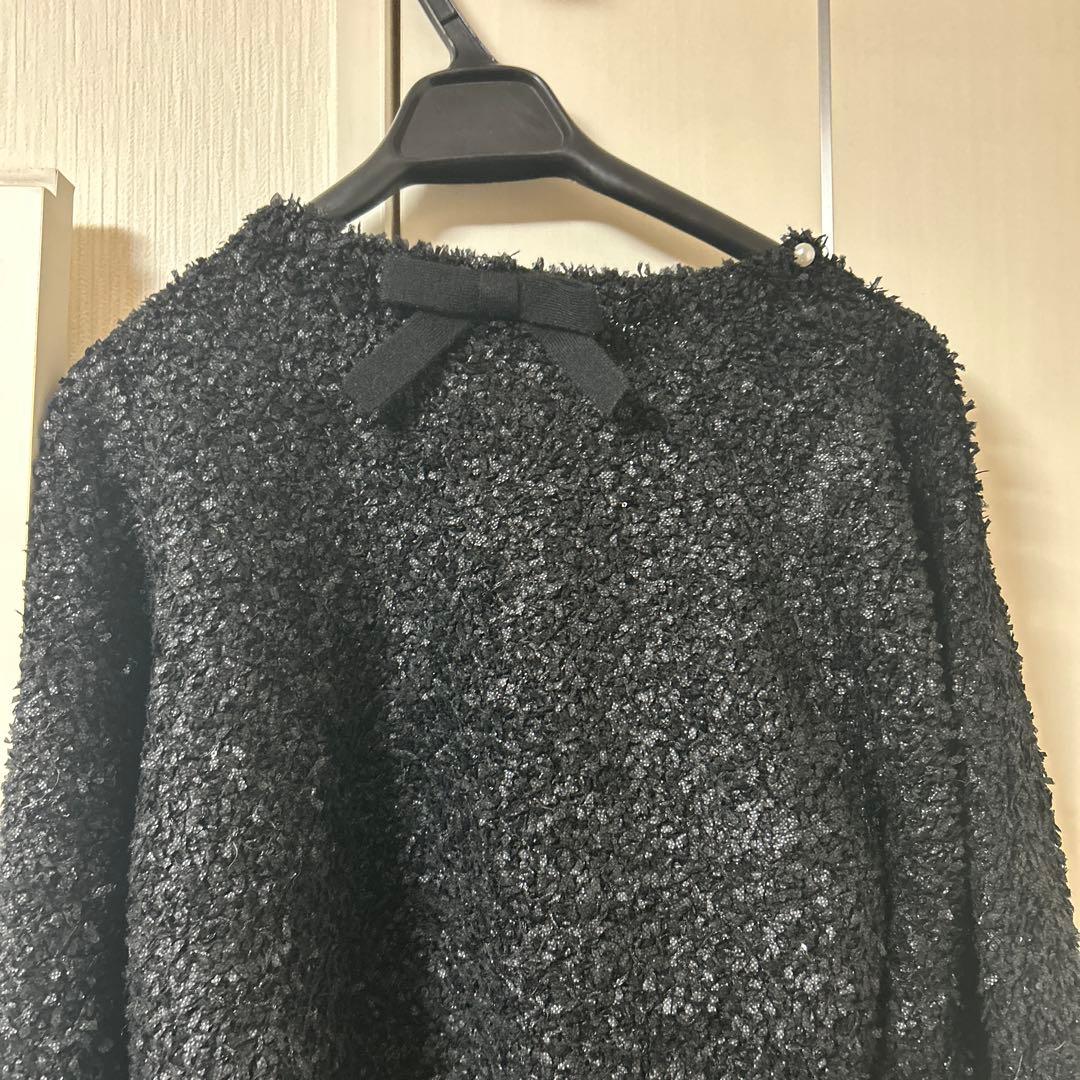 M'S GRACY 42黒 パール装飾 ニット - メルカリ