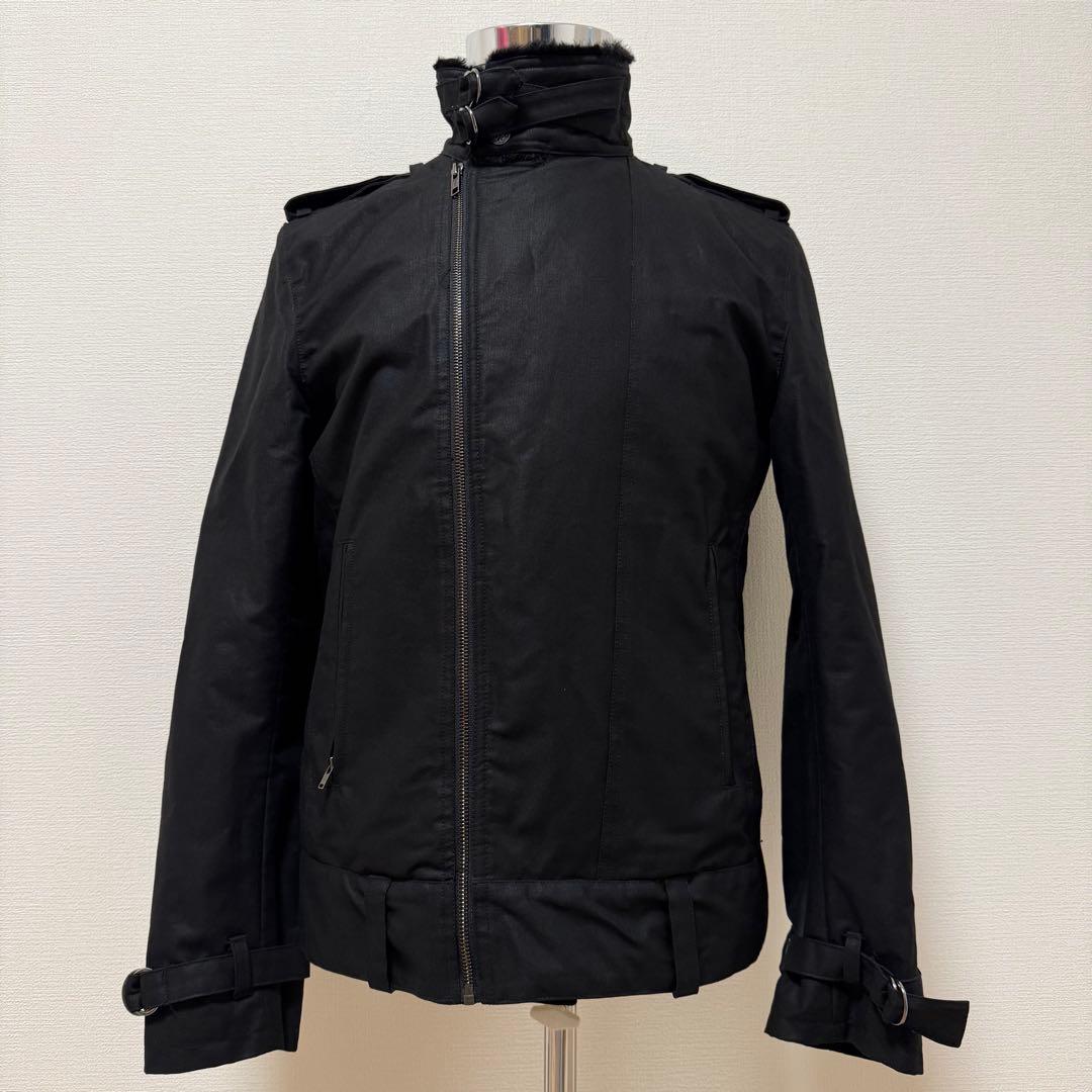 Y2K japanese label fur & neck belted jac