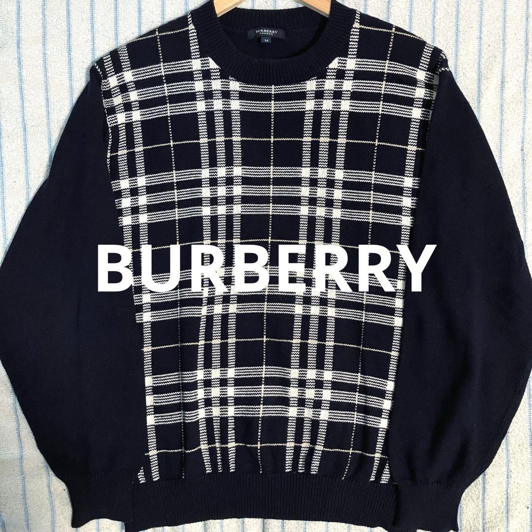 状態良好❗️】BURBERRY ノバチェック柄 ニットセーター 三陽商会