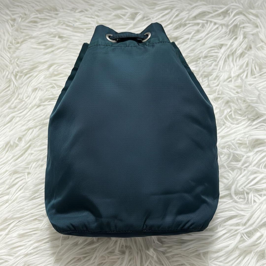 PRADA プラダ 巾着 ポーチ テスートナイロン ネイビー三角ロゴプレート