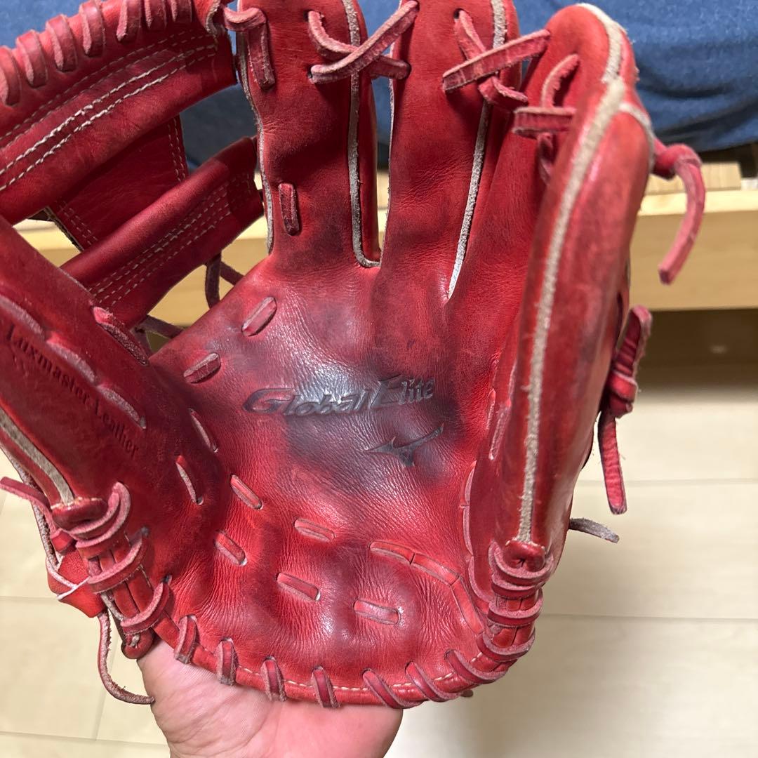 Mizuno Global Elite 硬式グローブ レッド