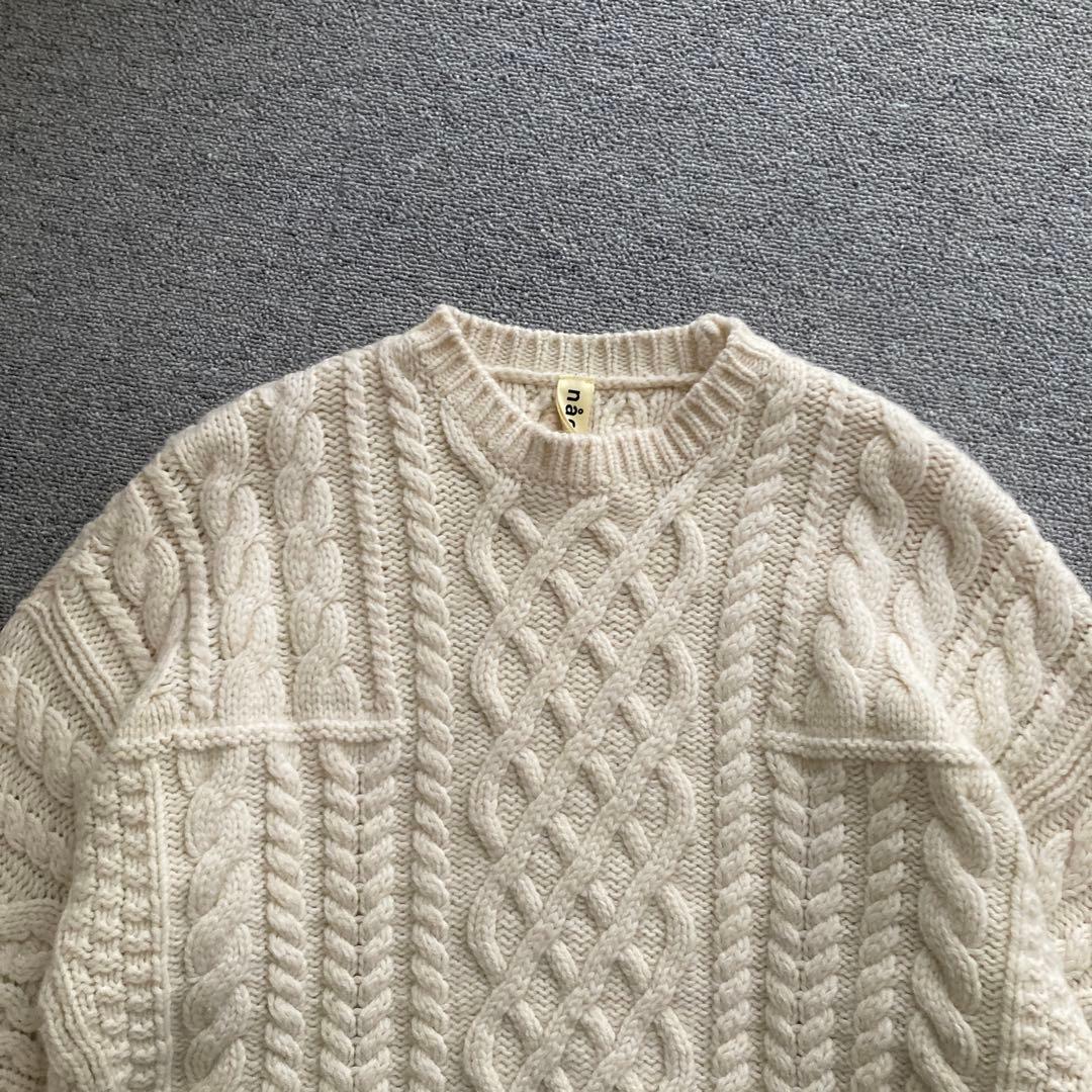 ほぼ新品】36 Sサイズ någontstans ケーブルニットセーター