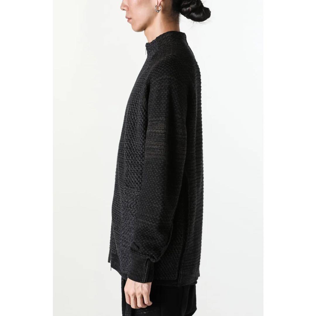 DEVOAメリノウール ニット カーディガン ブラック3