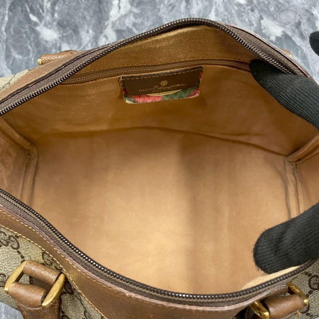 ✨美品✨GUCCI GG シェリーライン ボストンバッグ ブラウン 金具