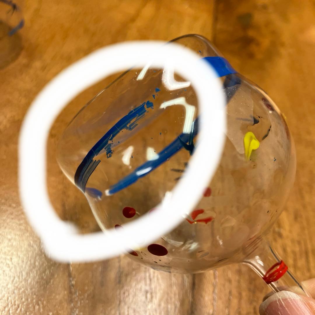 博多民芸 ちゃんぽん 小川勝男作 2個セット ガラス製 ビードロ ぽっぺん 花