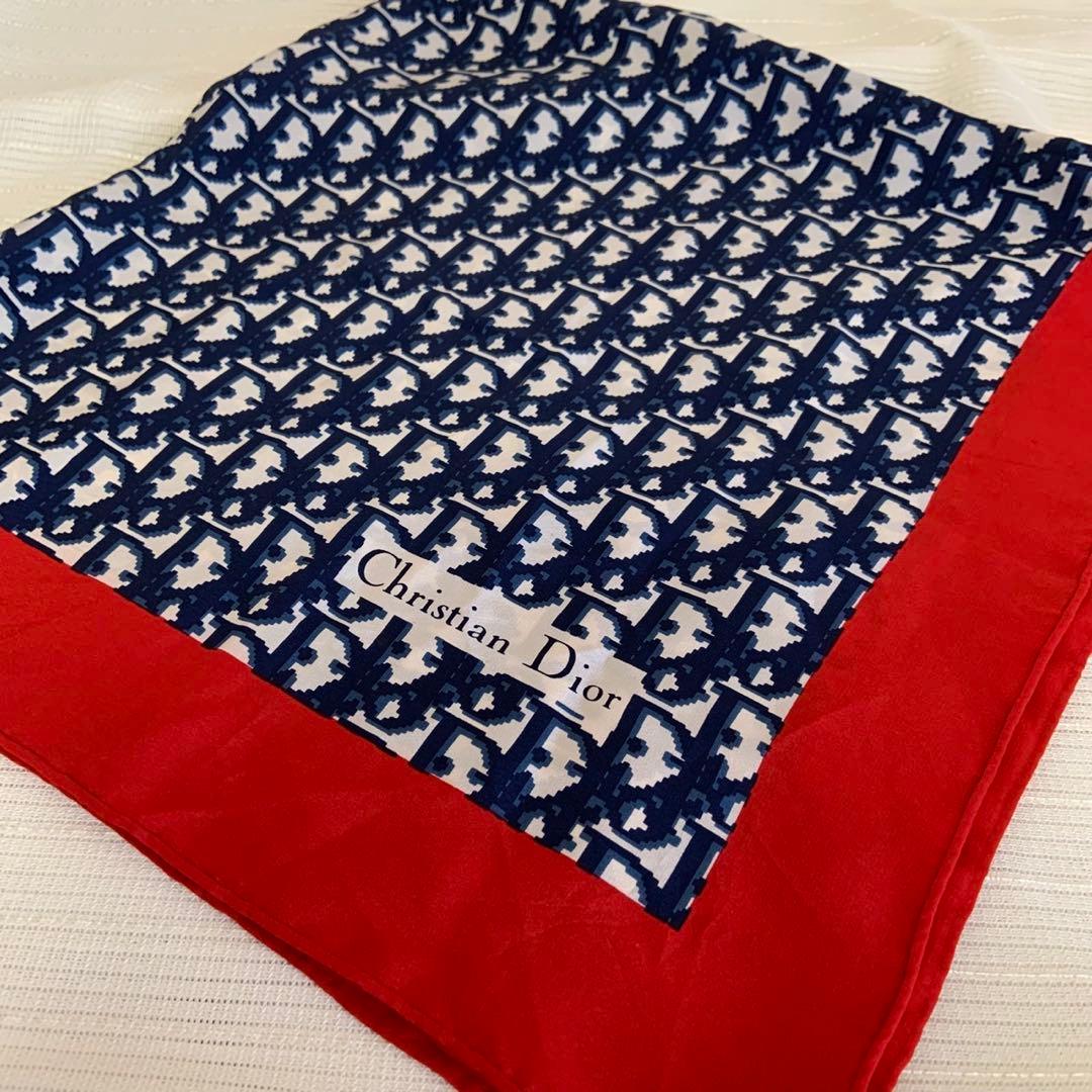 クリスチャンディオール ネイビー トロッター柄 大判スカーフ スカーフ