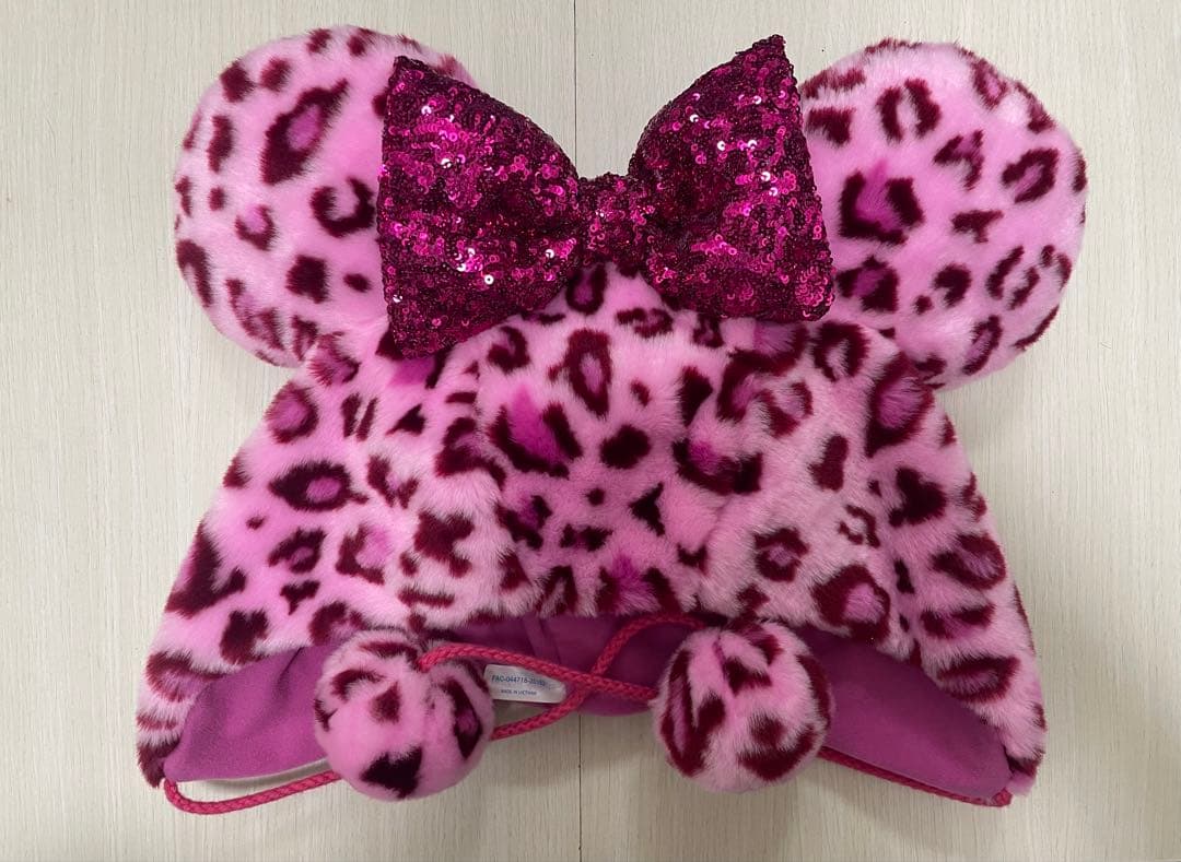 Disney ディズニー　ピンク ヒョウ柄 ミニーファンキャップ ミニー ヒョウ柄 ファンキャップ ピンク ディズニー 新品未使用｜Yahoo