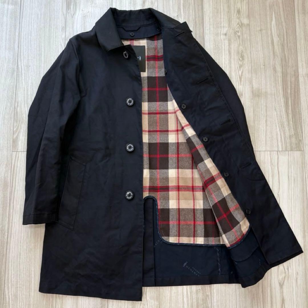 MACKNTOSH LONDON ゴム引きコート ライナー付き ブラック 38 MACKINTOSH - MACKINTOSH LONDON マッキントッシュ ロンドン ライナー