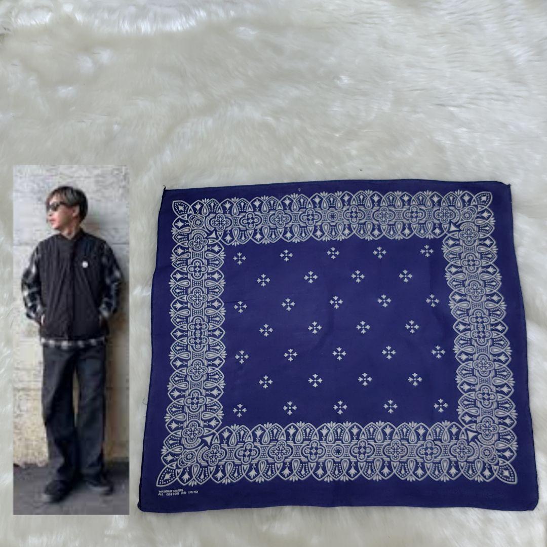 ✨FJ愛用✨アイアンクロス☆ヴィンテ☆バンダナ☆ネイビー☆希少☆山田